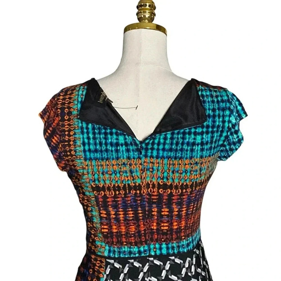 LAUNDRY by SHELLI SEGAL Women’s Multicolor Abstract Bodycon Sheath Dress Size 4 - Picture 11 of 14